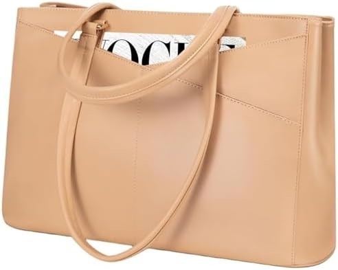 LAPTOP TOTE BAG PER DONNE 15,6 pollici di pelle impermeabile BALZETTI PER COMPUTATORE BUSINESS OFFICE LAVORO BRIEFCASE NERO