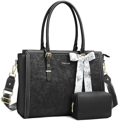 MOISISO BORSA PER DONNE, 17-17.3 pollici PU BORSA PER PELLE COMPATIBILE CON MACBOOK, HP, DELL, ASUS NoteBOOK