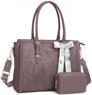 MOISISO BORSA PER DONNE, 17-17.3 pollici PU BORSA PER PELLE COMPATIBILE CON MACBOOK, HP, DELL, ASUS NoteBOOK