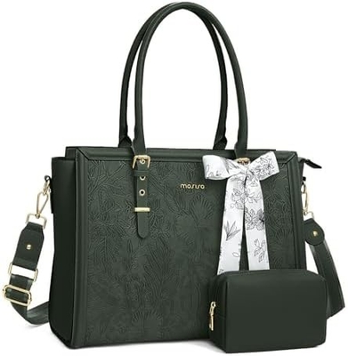 MOISISO BORSA PER DONNE, 17-17.3 pollici PU BORSA PER PELLE COMPATIBILE CON MACBOOK, HP, DELL, ASUS NoteBOOK
