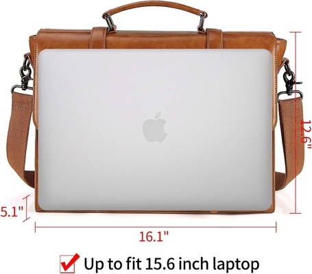 BORSA MESSENGER VINTAGE 15,6 pollici di pelle impermeabile portatile portatile grande borsa a spalla BORSA RETRO OFFICE COLLEGIO