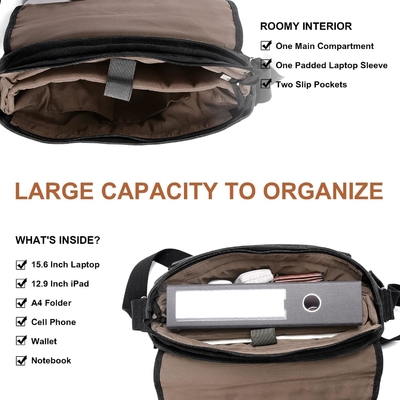 STARER MEN MESSENGER BAG 15,6 pollici, tela resistente all'acqua BACCO DEL COMPUTATORE BACCO DI LAVORO, BACCO DELL'OSTRALE BRIEFCASE BACCHEL