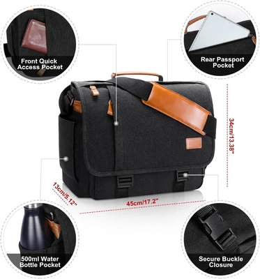 STARER MEN MESSENGER BAG 15,6 pollici, tela resistente all'acqua BACCO DEL COMPUTATORE BACCO DI LAVORO, BACCO DELL'OSTRALE BRIEFCASE BACCHEL