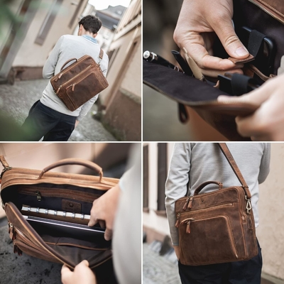 Sacchetto portatile San Francisco 17 pollici sacchetto a mano in pelle per notebook valigetta per ufficio