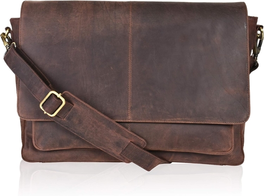 Pelle di rovere Pelle di cuoio borsa da messaggero per uomini e donne borsa portatile per ufficio, scuola, spalla regolabile