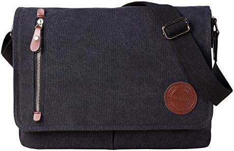 VINTAGE CANVAS SATCHEL MESSENGER BAG per Uomini DONNE,BACCO SULTERO DI VIAGGIO 13,5&quot; BACCHETTO LATTOPTOP BOOKBAG