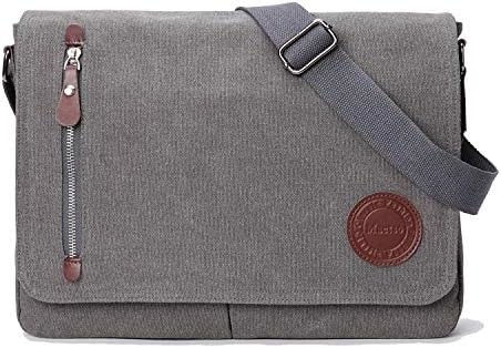 VINTAGE CANVAS SATCHEL MESSENGER BAG per Uomini DONNE,BACCO SULTERO DI VIAGGIO 13,5&quot; BACCHETTO LATTOPTOP BOOKBAG