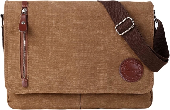 VINTAGE CANVAS SATCHEL MESSENGER BAG per Uomini DONNE,BACCO SULTERO DI VIAGGIO 13,5&quot; BACCHETTO LATTOPTOP BOOKBAG