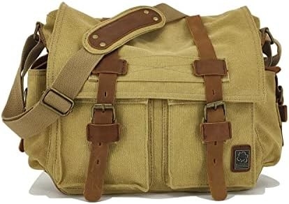 SECHUNK VINTAGE PELLE MILITARIA TASCHIA LATEPOTTER TASCHIA MESSENGER Medio