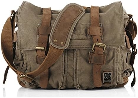 SECHUNK VINTAGE PELLE MILITARIA TASCHIA LATEPOTTER TASCHIA MESSENGER Medio