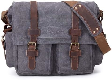 SECHUNK VINTAGE PELLE MILITARIA TASCHIA LATEPOTTER TASCHIA MESSENGER Medio