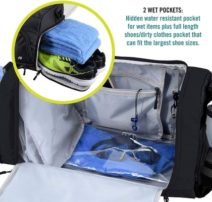 BORSA DELLA GYM ULTIMATE 2.0: LA CROWDSOURCE DURABLE progettata con 10 scompartimenti ottimali, compreso resistente all'acqua