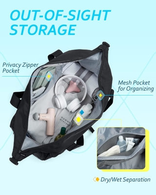 Busta sportiva BAGSMART con compartimento per scarpe e tasca bagnata, borsa da viaggio leggera per sportivi, C TO STORE SCOTE SPORTIFICHE ACQUA