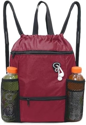 BEEGREEN TASCHETTO-GIMNASIA, TASCHETTO SPORTIVO GRANDE, TASCHETTO-CINCHETTO per Uomini e Donne ROSSO