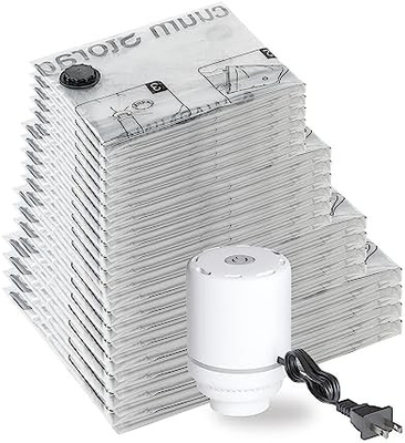 SUOCO 8 SACCHI MEDIUM VACUUM, SACCHI SPAZIO-SAVORE con pompa a mano di viaggio, SACCHI DI COMPRAZIONE AIRTIGHT SEALER per abbigliamento