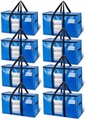TAILI Extra Large Moving Bags, 4 Pack Heavy Duty Tote per lo stoccaggio con finestra visibile, manicotti, sacchetto di stoccaggio