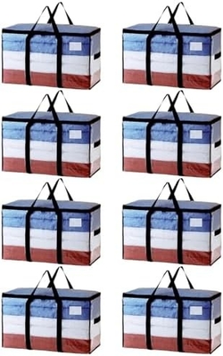 TAILI Extra Large Moving Bags, 4 Pack Heavy Duty Tote per lo stoccaggio con finestra visibile, manicotti, sacchetto di stoccaggio