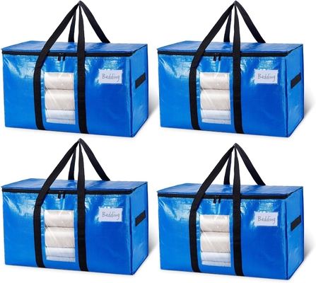 TAILI Extra Large Moving Bags, 4 Pack Heavy Duty Tote per lo stoccaggio con finestra visibile, manicotti, sacchetto di stoccaggio