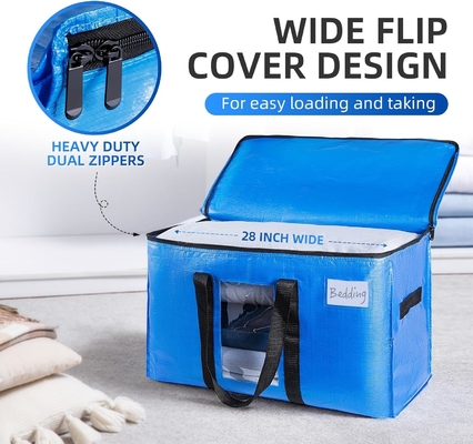 TAILI Extra Large Moving Bags, 4 Pack Heavy Duty Tote per lo stoccaggio con finestra visibile, manicotti, sacchetto di stoccaggio