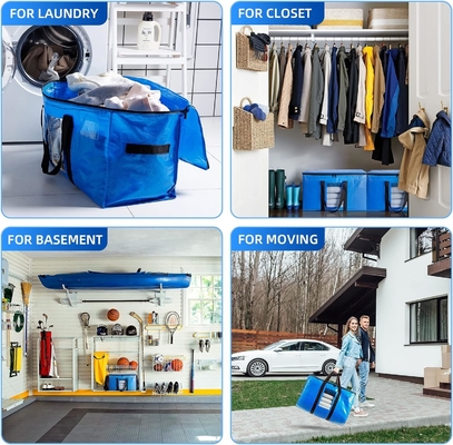TAILI Extra Large Moving Bags, 4 Pack Heavy Duty Tote per lo stoccaggio con finestra visibile, manicotti, sacchetto di stoccaggio