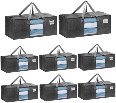 VENO 4 Pacco Sacchetti di trasloco Portafogli di plastica per la conservazione Abbigliamento Organizzazione Large W Capo/Zipper.