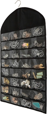 FORAINEAM 3 PACK HANGING JEWELRY ORGANIZER 32 POCKETS 18 HOOK AND LOOPS Colletto porta orecchini braccialetto anello display