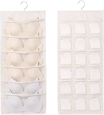 Sustantivo e biancheria intima sospensione organizzatore di stoccaggio rete tasche ripiani a doppio lato ripiani spazioso borsa calzino biancheria intima cassetto