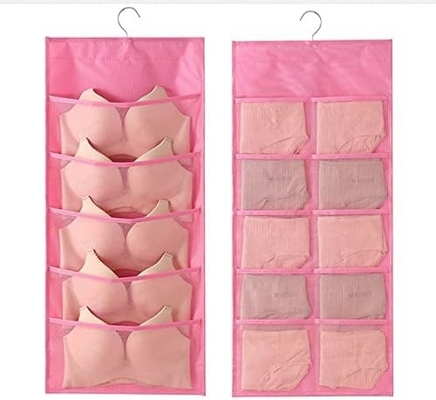 Sustantivo e biancheria intima sospensione organizzatore di stoccaggio rete tasche ripiani a doppio lato ripiani spazioso borsa calzino biancheria intima cassetto