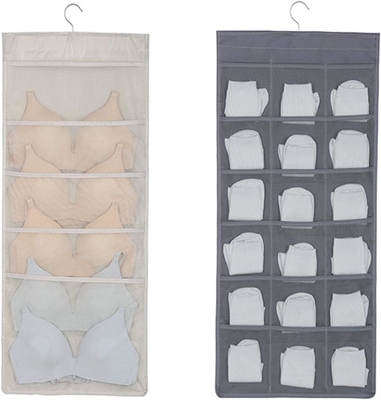 Sustantivo e biancheria intima sospensione organizzatore di stoccaggio rete tasche ripiani a doppio lato ripiani spazioso borsa calzino biancheria intima cassetto
