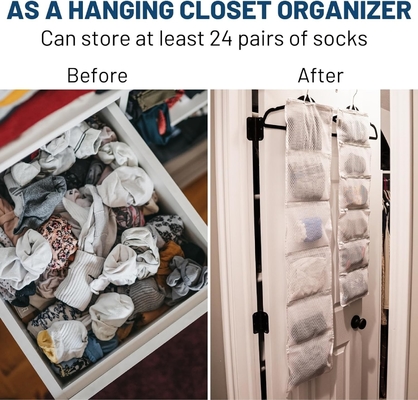 Organizzatori di calzini per lavaggio e asciugatura, sacchetti di stoccaggio possono organizzare calzini.