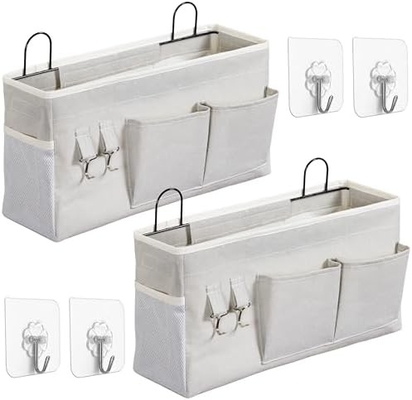 2pcs grande sacchetto per il ripostiglio appeso a parete, porta armadio lino tessuto tasche organizzatore, impermeabile per il soggiorno camera da letto