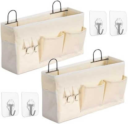 2pcs grande sacchetto per il ripostiglio appeso a parete, porta armadio lino tessuto tasche organizzatore, impermeabile per il soggiorno camera da letto