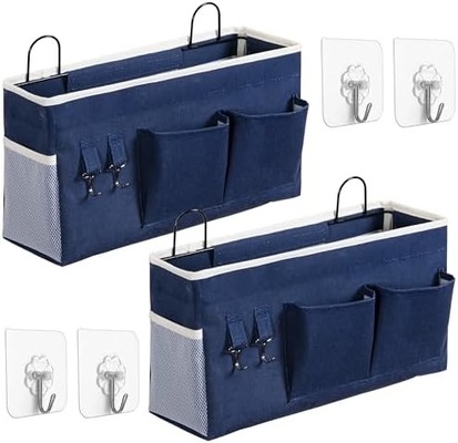 2pcs grande sacchetto per il ripostiglio appeso a parete, porta armadio lino tessuto tasche organizzatore, impermeabile per il soggiorno camera da letto