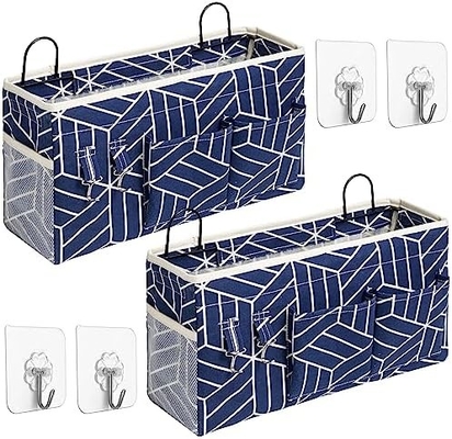 2pcs grande sacchetto per il ripostiglio appeso a parete, porta armadio lino tessuto tasche organizzatore, impermeabile per il soggiorno camera da letto