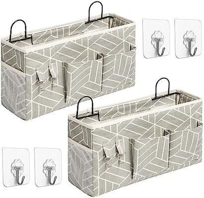 2pcs grande sacchetto per il ripostiglio appeso a parete, porta armadio lino tessuto tasche organizzatore, impermeabile per il soggiorno camera da letto
