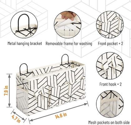 2pcs grande sacchetto per il ripostiglio appeso a parete, porta armadio lino tessuto tasche organizzatore, impermeabile per il soggiorno camera da letto