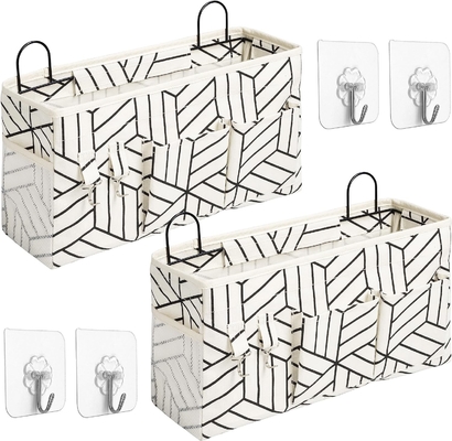 2pcs grande sacchetto per il ripostiglio appeso a parete, porta armadio lino tessuto tasche organizzatore, impermeabile per il soggiorno camera da letto