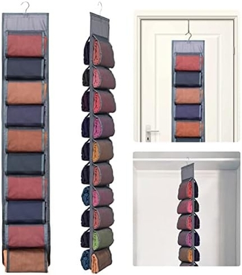 Organizzatore di deposito per armadio, sistema di organizzatore di armadio appeso, porta armadi grigi con 20 rotoli