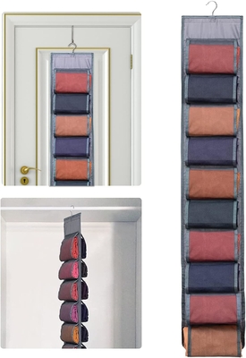 Organizzatore di deposito per armadio, sistema di organizzatore di armadio appeso, porta armadi grigi con 20 rotoli