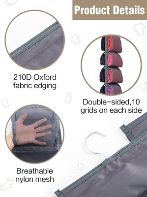 Organizzatore di deposito per armadio, sistema di organizzatore di armadio appeso, porta armadi grigi con 20 rotoli