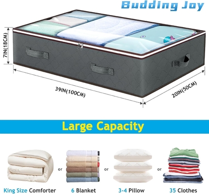 Budding Joy 90L sotto letto contenitori di stoccaggio, organizzatori di armadi e contenitori di stoccaggio, sacchetti pieghevoli sotto letto per