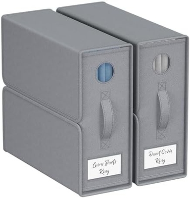 Organizzatori e deposito di lenzuola, 4-pack, Queen/King Size (Grigia), Organizzatore di lenzuola da letto, contenitori di stoccaggio in tessuto per lenzuola da letto,