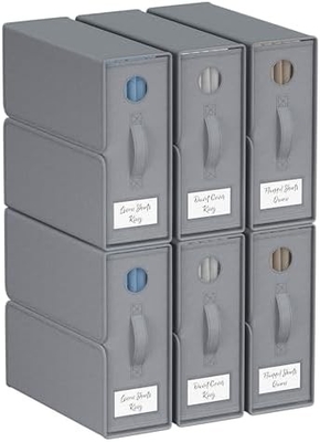 Organizzatori e deposito di lenzuola, 4-pack, Queen/King Size (Grigia), Organizzatore di lenzuola da letto, contenitori di stoccaggio in tessuto per lenzuola da letto,
