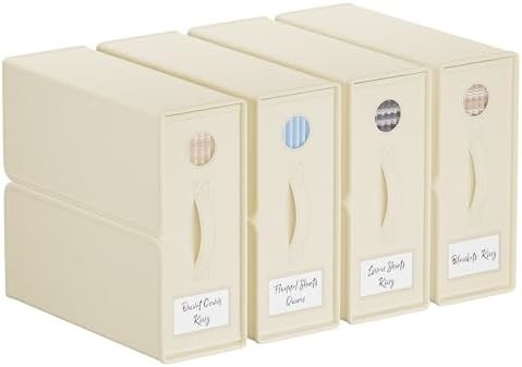 Organizzatori e deposito di lenzuola, 4-pack, Queen/King Size (Grigia), Organizzatore di lenzuola da letto, contenitori di stoccaggio in tessuto per lenzuola da letto,