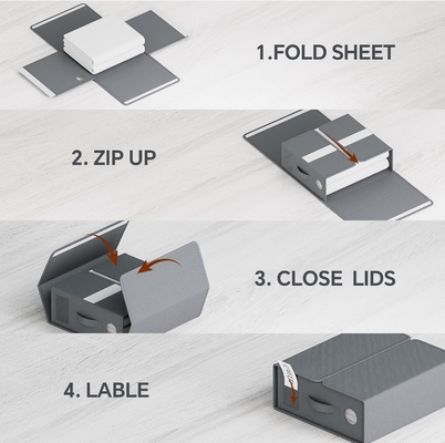 Organizzatori e deposito di lenzuola, 4-pack, Queen/King Size (Grigia), Organizzatore di lenzuola da letto, contenitori di stoccaggio in tessuto per lenzuola da letto,