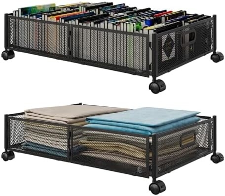 Dispositivi sotto il letto con ruote contenitori di deposito sotto il letto grande metallo pieghevole risparmio di spazio sotto il letto cassetto scarpa