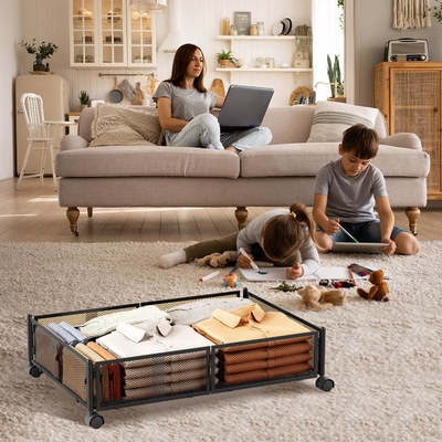 Dispositivi sotto il letto con ruote contenitori di deposito sotto il letto grande metallo pieghevole risparmio di spazio sotto il letto cassetto scarpa