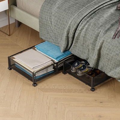 Dispositivi sotto il letto con ruote contenitori di deposito sotto il letto grande metallo pieghevole risparmio di spazio sotto il letto cassetto scarpa