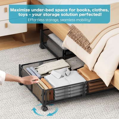 Dispositivi sotto il letto con ruote contenitori di deposito sotto il letto grande metallo pieghevole risparmio di spazio sotto il letto cassetto scarpa