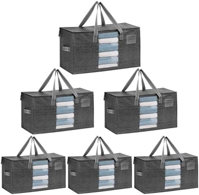 VENO 6 Pack sacchetti da spostamento, comodino e coperta sacchetti da deposito per armadio, scatole da spostamento, scatole con coperchio alternativo,